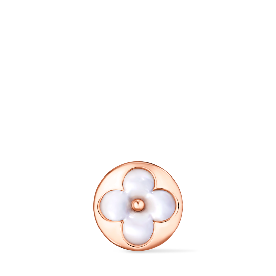 Color Blossom BB Sun Ear Stud, Pink Gold and White Mother-of